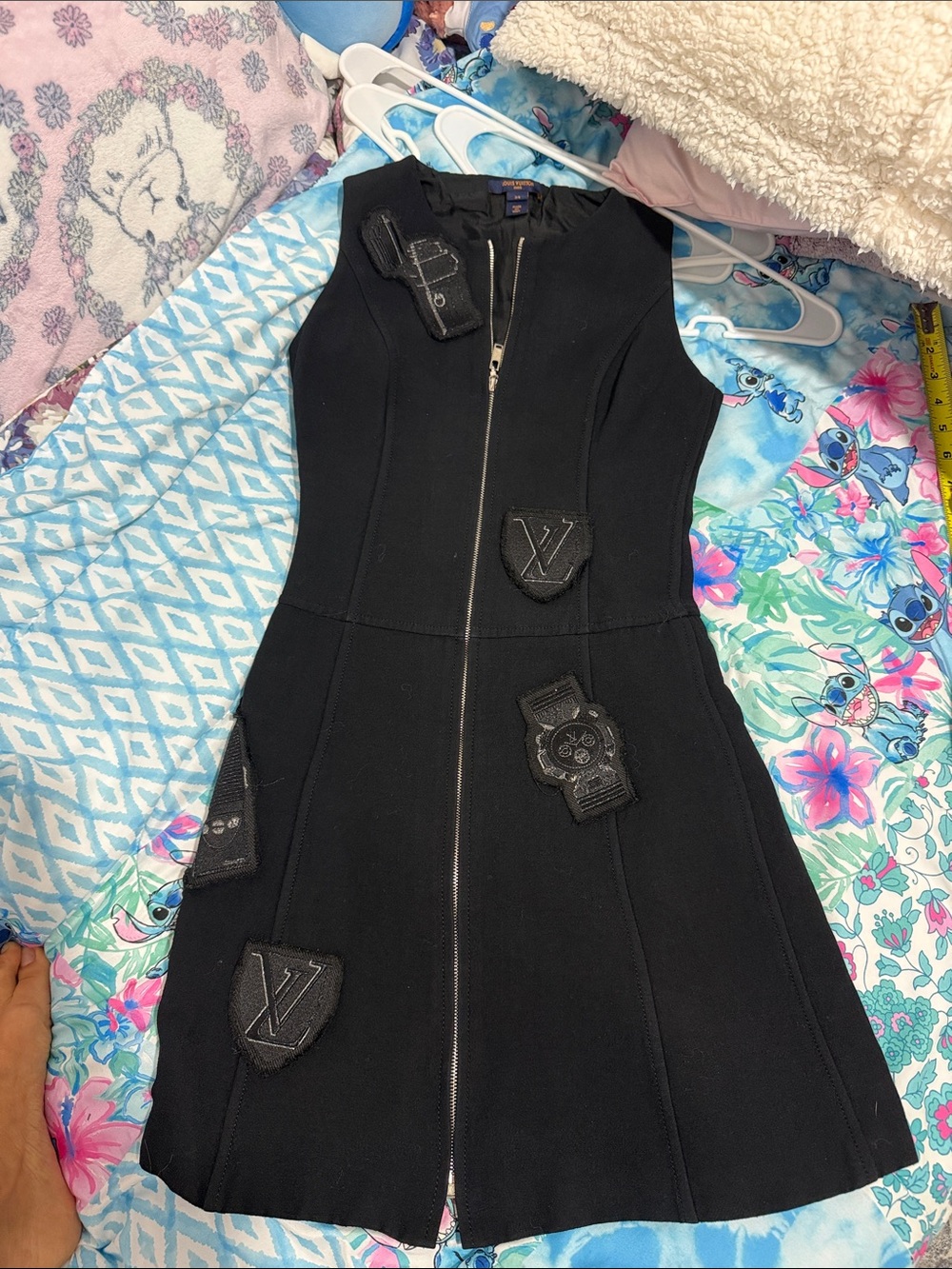 Louis Vuitton Women Sleeveless Zip-Front Patch Dress size XS
